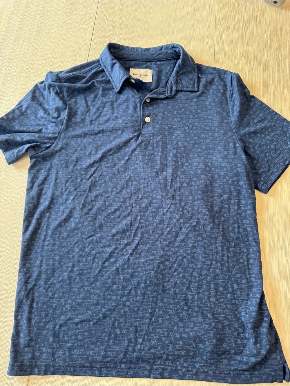 Goodfellow & Co Men’s Dark Blue Patterned Polo